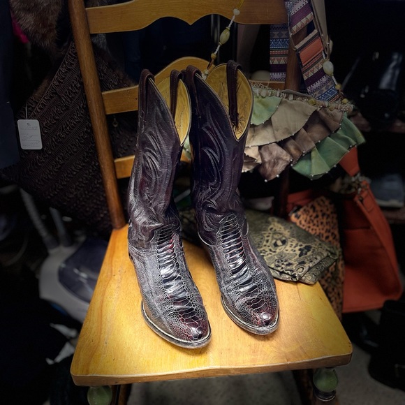 ❤️Vintage Great USED Condition 10B Ostrich leg Nocona Boots - Picture 6 of 12